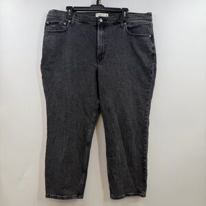Abercrombie Mom Jeans High Rise Black Wash Womens 16 Short 33 Relaxed